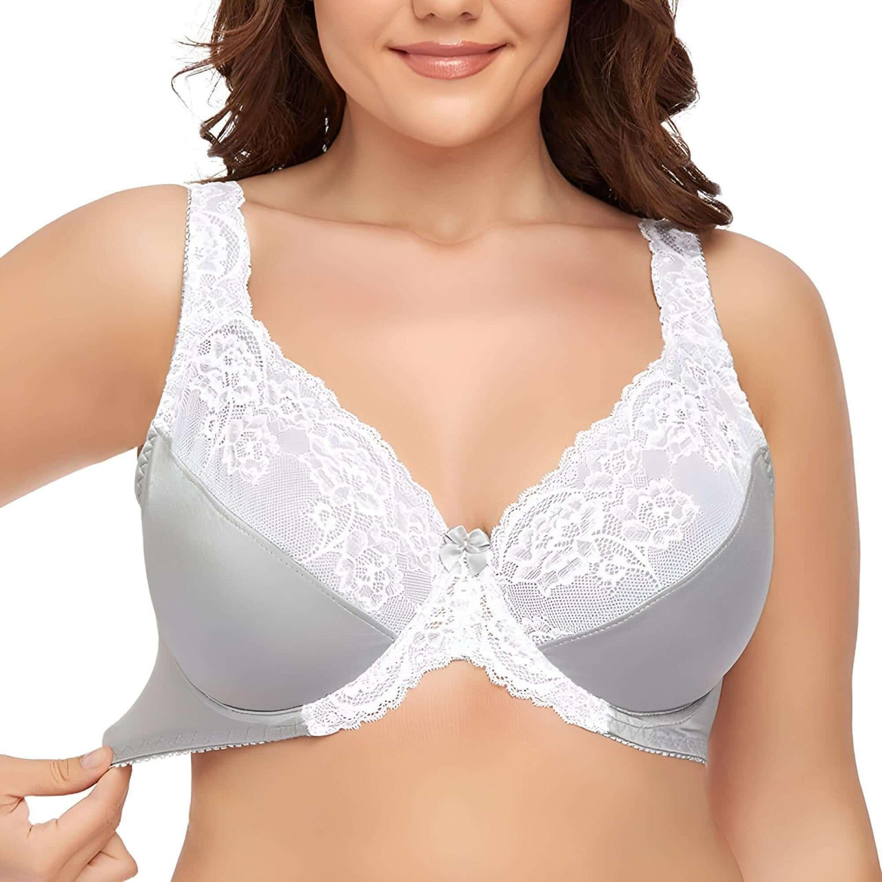 Women's Lace Floral Bra - C34 - J52 Plus Sizes! -, Bras , Drestiny , 34, 36, 38, 40, 42, 44, 46, 48, 50, 52, Australia, Bras, Canada, Grey, New Zealand, United Kingdom, United States, White , Drestiny , www.shopdrestiny.com