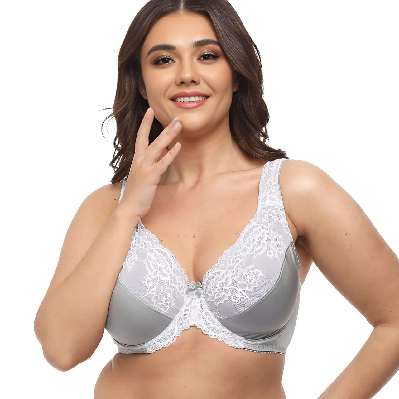 Women's Lace Floral Bra - C34 - J52 Plus Sizes! -, Bras , Drestiny , 34, 36, 38, 40, 42, 44, 46, 48, 50, 52, Australia, Bras, Canada, Grey, New Zealand, United Kingdom, United States, White , Drestiny , www.shopdrestiny.com