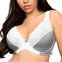 Thumbnail for Women's Lace Floral Bra - C34 - J52 Plus Sizes! -, Bras , Drestiny , 34, 36, 38, 40, 42, 44, 46, 48, 50, 52, Australia, Bras, Canada, Grey, New Zealand, United Kingdom, United States, White , Drestiny , www.shopdrestiny.com