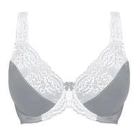 Thumbnail for Women's Lace Floral Bra - C34 - J52 Plus Sizes! -, Bras , Drestiny , 34, 36, 38, 40, 42, 44, 46, 48, 50, 52, Australia, Bras, Canada, Grey, New Zealand, United Kingdom, United States, White , Drestiny , www.shopdrestiny.com