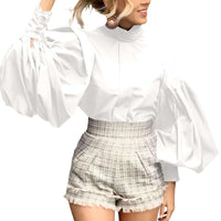 Thumbnail for Women's Lantern Sleeve Blouse -, Blouse , Drestiny , 4XL, 5XL, Australia, Black, Blouses, Casual Shirts, Dress Shirts, L, Long Sleeves, M, New Zealand, Purple, S, United Kingdom, United States, White, XL, XXL, XXXL , Drestiny , www.shopdrestiny.com