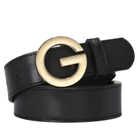 Thumbnail for Women's Leather 'G' Buckle Belt -, Belts , Drestiny , Australia, Belts, Black, Canada, Gender_Women, Gold, New Zealand, Silver, United Kingdom, United States , Drestiny , www.shopdrestiny.com