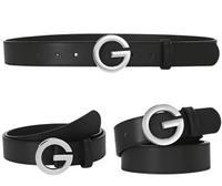 Thumbnail for Women's Leather 'G' Buckle Belt -, Belts , Drestiny , Australia, Belts, Black, Canada, Gender_Women, Gold, New Zealand, Silver, United Kingdom, United States , Drestiny , www.shopdrestiny.com