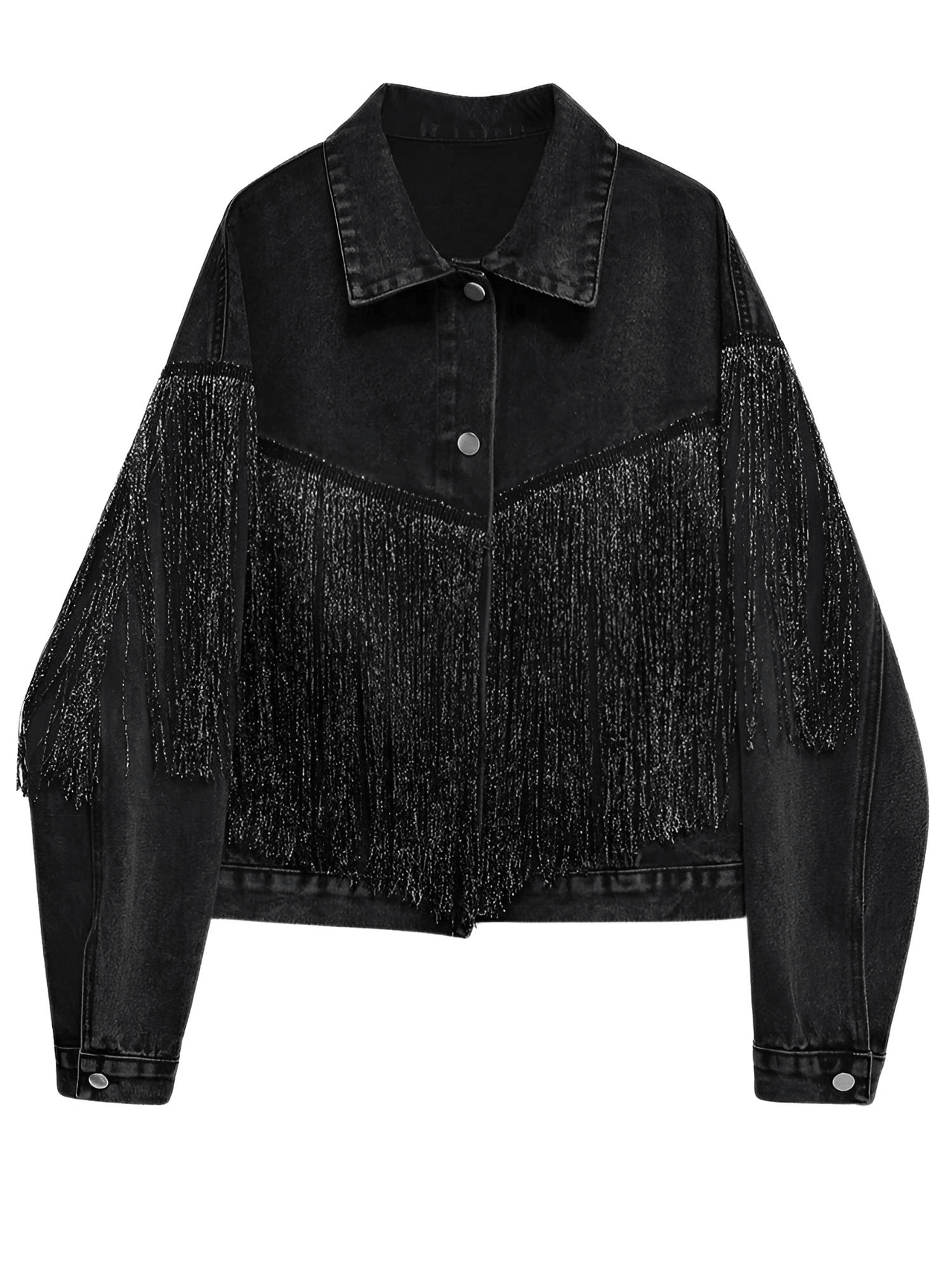 Women's Loose Tassel Washed Blue Denim Jacket - Now in Black Too! -, Jackets , Drestiny , Australia, Black, Blue, Coats, Jackets, L, M, New Zealand, S, United Kingdom, United States, XS , Drestiny , www.shopdrestiny.com