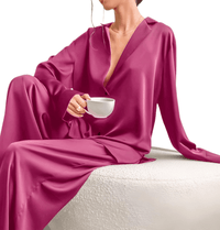 Thumbnail for Women's Low Cut Wide Leg Pajama Set -, Pajama Sets , Drestiny , Australia, Black, Blue, Canada, Deep Pink, Green, L, Light Grey, M, New Zealand, Pajamas, Purple, S, Sets, Teal, United Kingdom, United States , Drestiny , www.shopdrestiny.com