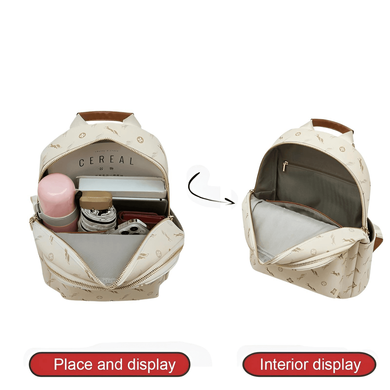 Women's Luxury Backpack -, Backpacks , Drestiny , Australia, Backpacks, Brown, Canada, Dark Brown, Light Brown, New Zealand, Off White, United Kingdom, United States , Drestiny , www.shopdrestiny.com