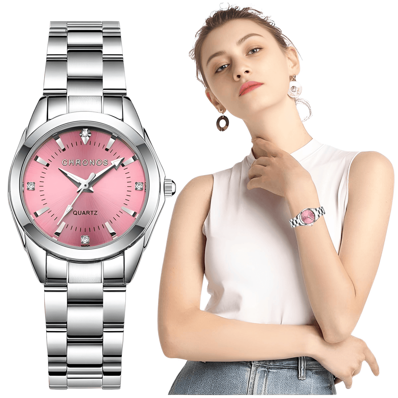 Women's Luxury Rhinestone Stainless Steel Watch -, Watches , Drestiny , Australia, Blue, Canada, Gender_Women, Grey, Light Blue, New Zealand, Pink, Purple, Silver, United Kingdom, United States, Watches , Drestiny , www.shopdrestiny.com