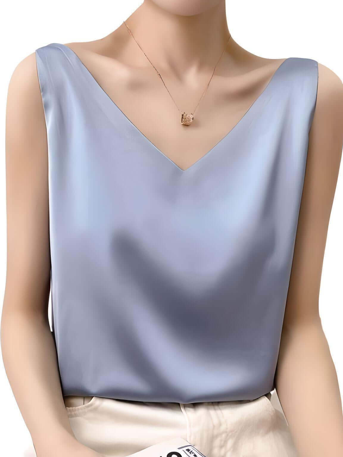 Women's Luxury Silk Tank Top -, Tank Top , Drestiny , Australia, Black, Blue Grey, Brown, Camisoles, Canada, Casual Shirts, Champagne, Dark Blue, Dark Green, Dress Shirts, Fruit Green, Gender_Women, L, Light Blue, M, New Zealand, Pale Green, Red, Sleeveless, Tank Tops, United Kingdom, United States, White, XL, XXL, XXXL , Drestiny , www.shopdrestiny.com