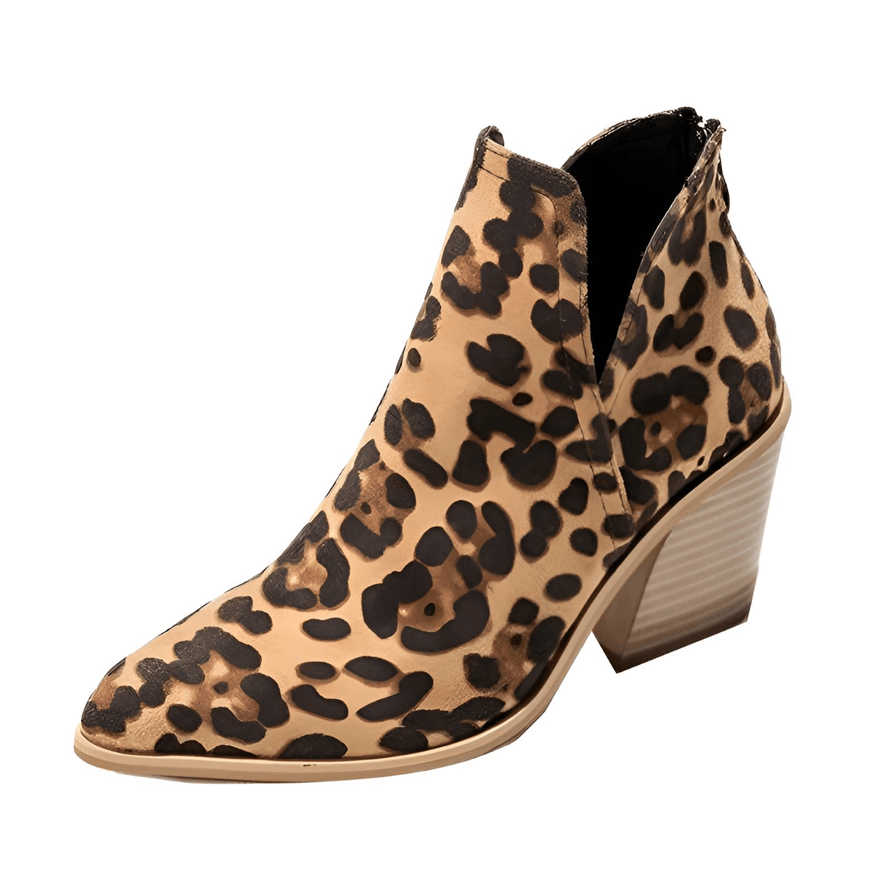 Women's Mid-Heel Ankle Boots -, Ankle Boots , Drestiny , 10, 11, 12, 5, 6, 7, 8, 9, Ankle Boots, Apricot, Black, Boots, Brown, Heels, Leopard, Off White, United Kingdom, United States, White , Drestiny , www.shopdrestiny.com