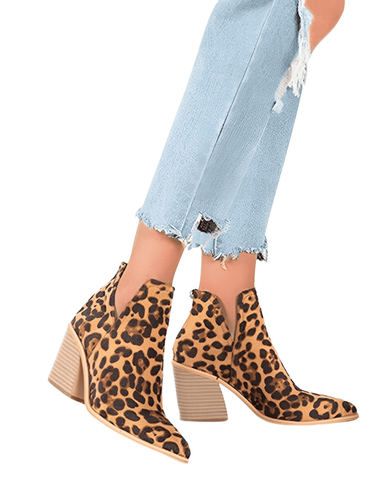 Women's Mid-Heel Ankle Boots -, Ankle Boots , Drestiny , 10, 11, 12, 5, 6, 7, 8, 9, Ankle Boots, Apricot, Black, Boots, Brown, Heels, Leopard, Off White, United Kingdom, United States, White , Drestiny , www.shopdrestiny.com