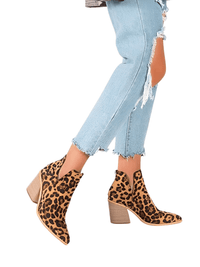 Thumbnail for Women's Mid-Heel Ankle Boots -, Ankle Boots , Drestiny , 10, 11, 12, 5, 6, 7, 8, 9, Ankle Boots, Apricot, Black, Boots, Brown, Heels, Leopard, Off White, United Kingdom, United States, White , Drestiny , www.shopdrestiny.com