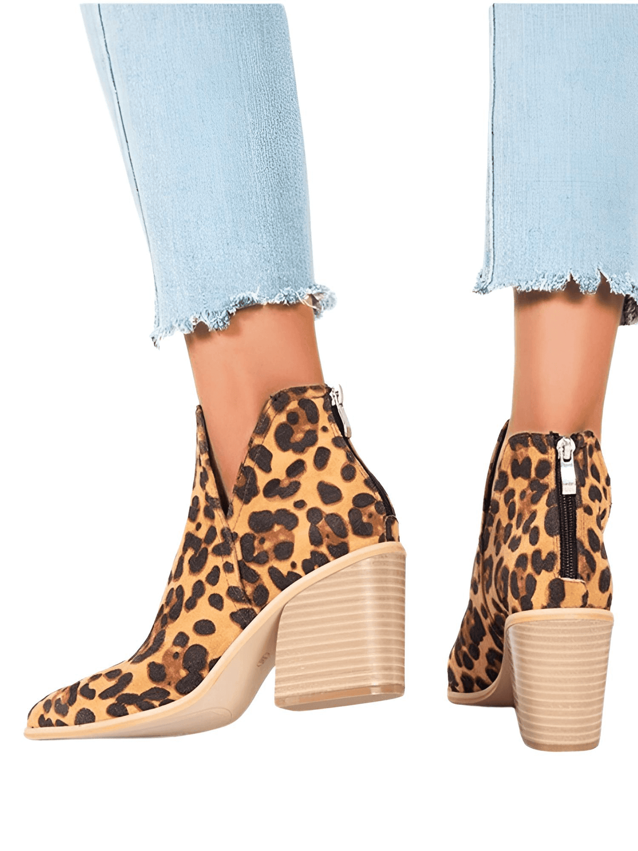 Women's Mid-Heel Ankle Boots -, Ankle Boots , Drestiny , 10, 11, 12, 5, 6, 7, 8, 9, Ankle Boots, Apricot, Black, Boots, Brown, Heels, Leopard, Off White, United Kingdom, United States, White , Drestiny , www.shopdrestiny.com