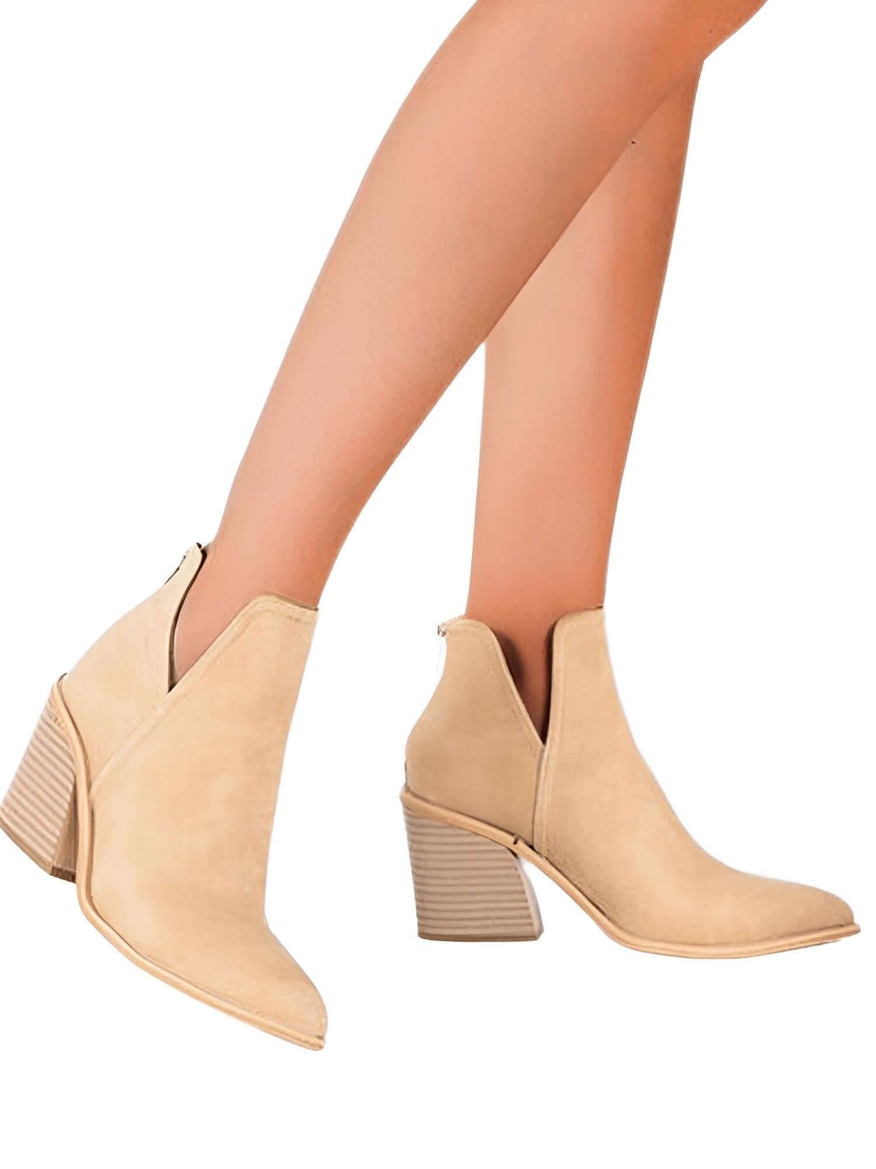 Women's Mid-Heel Ankle Boots -, Ankle Boots , Drestiny , 10, 11, 12, 5, 6, 7, 8, 9, Ankle Boots, Apricot, Black, Boots, Brown, Heels, Leopard, Off White, United Kingdom, United States, White , Drestiny , www.shopdrestiny.com