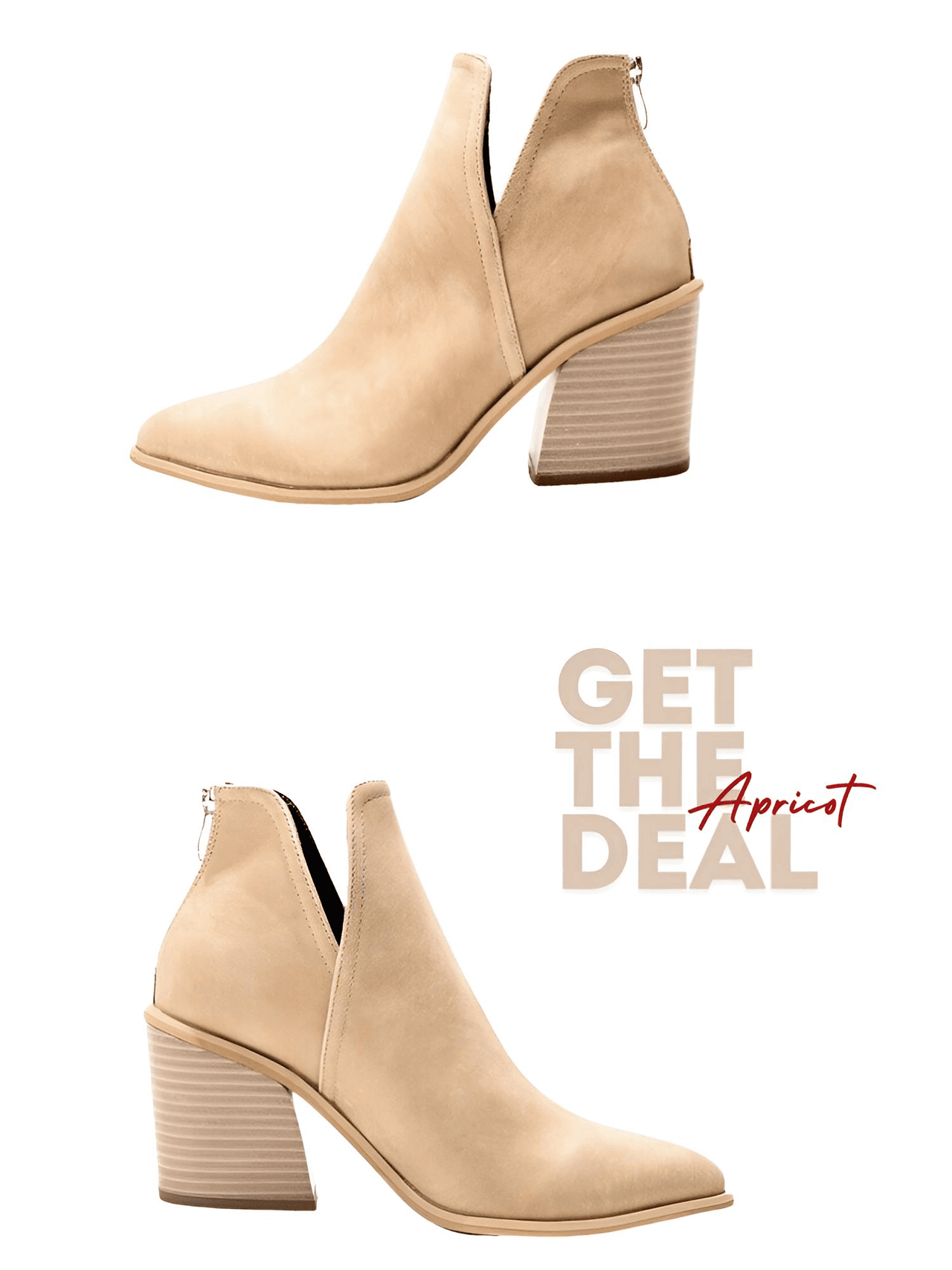 Women's Mid-Heel Ankle Boots -, Ankle Boots , Drestiny , 10, 11, 12, 5, 6, 7, 8, 9, Ankle Boots, Apricot, Black, Boots, Brown, Heels, Leopard, Off White, United Kingdom, United States, White , Drestiny , www.shopdrestiny.com