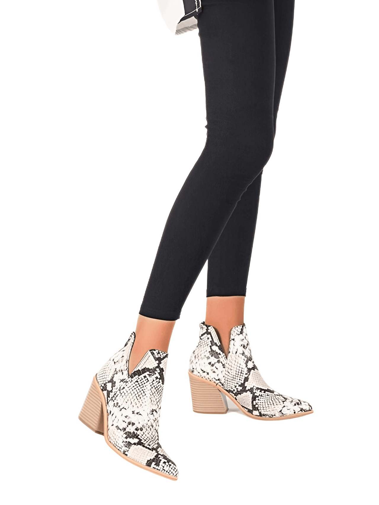 Women's Mid-Heel Ankle Boots -, Ankle Boots , Drestiny , 10, 11, 12, 5, 6, 7, 8, 9, Ankle Boots, Apricot, Black, Boots, Brown, Heels, Leopard, Off White, United Kingdom, United States, White , Drestiny , www.shopdrestiny.com