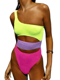 Thumbnail for Women's One Piece Neon Swimsuits -, One Piece Swimsuit , Drestiny , Australia, Blue, Canada, L, M, New Zealand, One Piece Swimwear, One Shoulder, Orange, Pink, Purple, S, United Kingdom, United States, Yellow , Drestiny , www.shopdrestiny.com