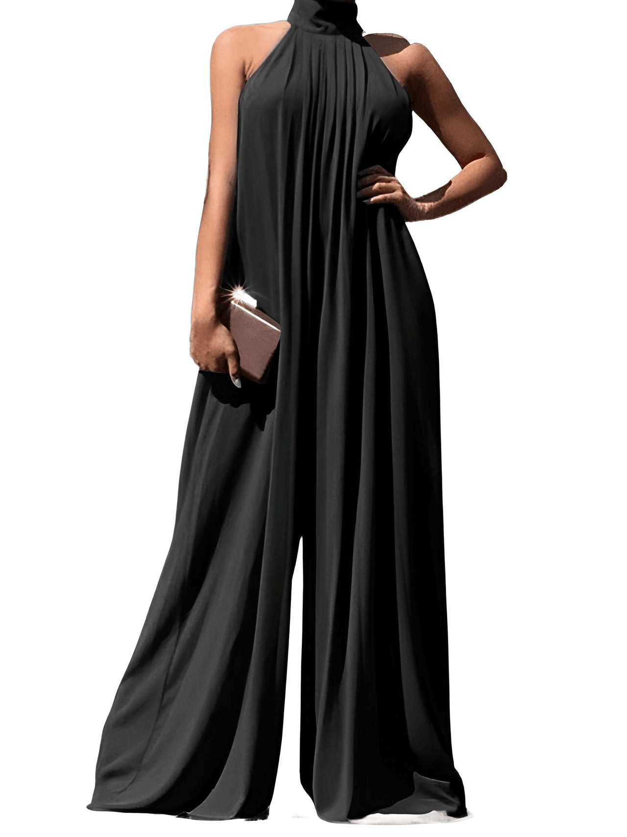 Women's Wide Leg Jumpsuit Pleated -, Jumpsuit , Drestiny , 4XL, 5XL, Australia, Black, Canada, Green, Jumpsuits, L, M, New Zealand, S, Tan, United Kingdom, United States, White, XL, XXL, XXXL , Drestiny , www.shopdrestiny.com