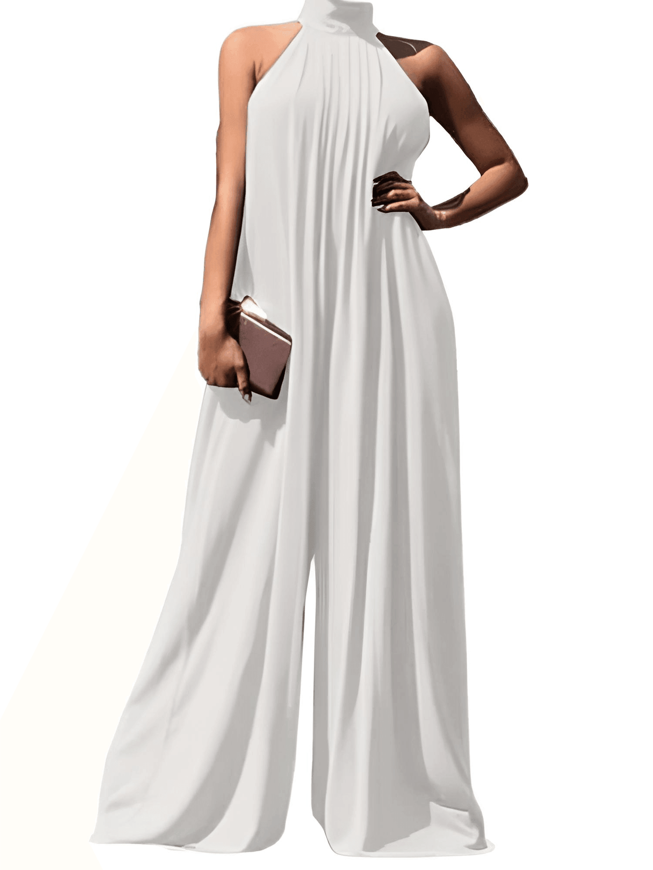 Women's Wide Leg Jumpsuit Pleated -, Jumpsuit , Drestiny , 4XL, 5XL, Australia, Black, Canada, Green, Jumpsuits, L, M, New Zealand, S, Tan, United Kingdom, United States, White, XL, XXL, XXXL , Drestiny , www.shopdrestiny.com