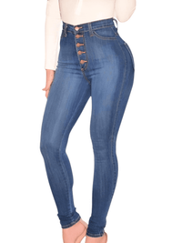 Thumbnail for Women's Plus Size Button Up Stretch Skinny Jeans -, Jeans , Drestiny , 4XL, Australia, Blue, Casual Pants, Dark Blue, FR, Jeans, L, New Zealand, Skinny Jeans, United Kingdom, United States, XL, XXL, XXXL , Drestiny , www.shopdrestiny.com