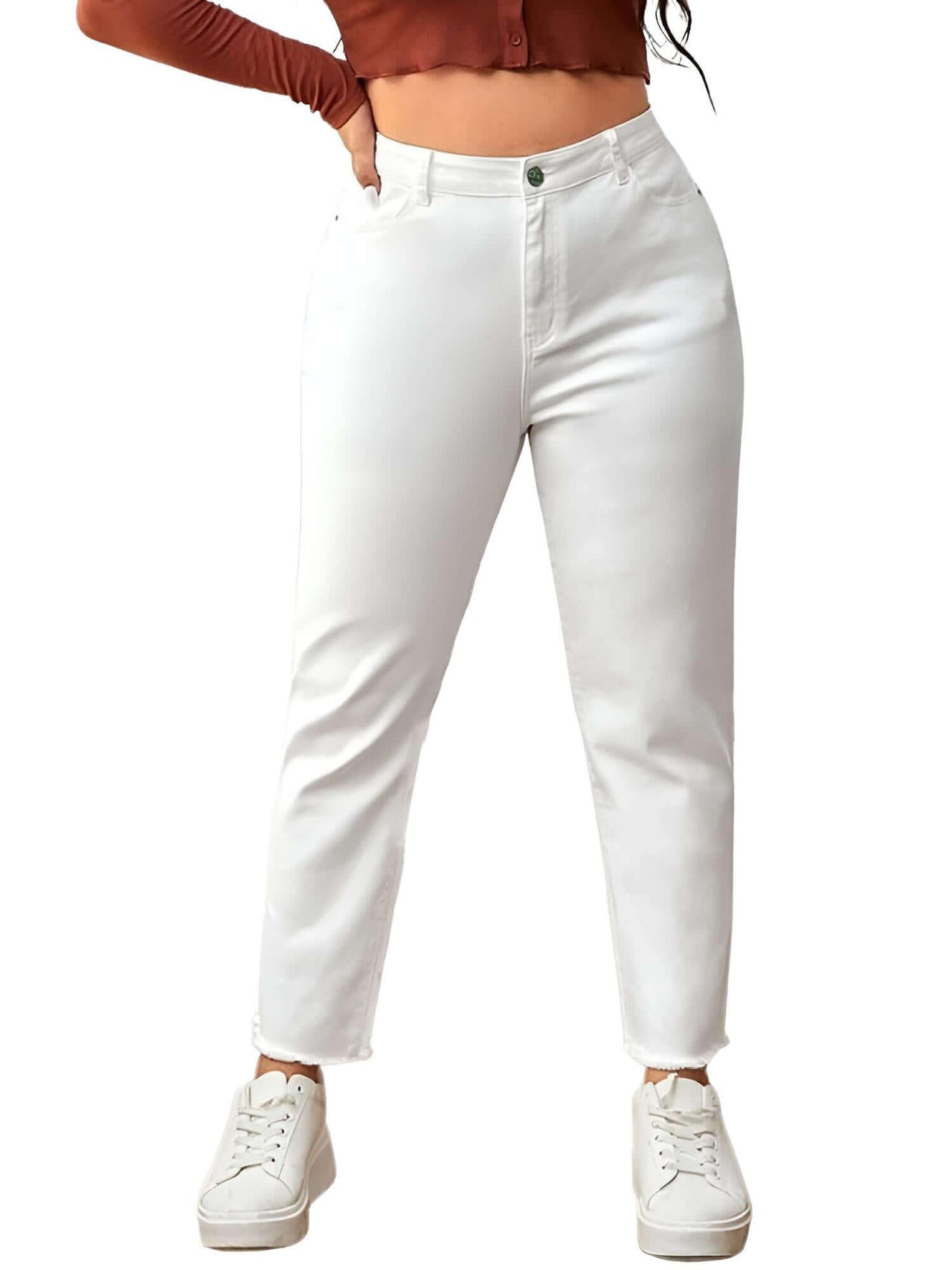 Women's Plus Size White Jeans - Up to 8XL! -, Jeans , Drestiny , 4XL, 5XL, 7XL, 8XL, Australia, Canada, Casual Pants, Jeans, New Zealand, United Kingdom, United States, White, XL, XXL, XXXL , Drestiny , www.shopdrestiny.com