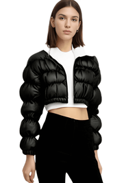 Thumbnail for Women's Puff Sleeve Short Fashion Jackets -, Coats , Drestiny , Australia, Black, Canada, Coats, Jackets, L, M, New Zealand, S, United Kingdom, United States, White, XL , Drestiny , www.shopdrestiny.com