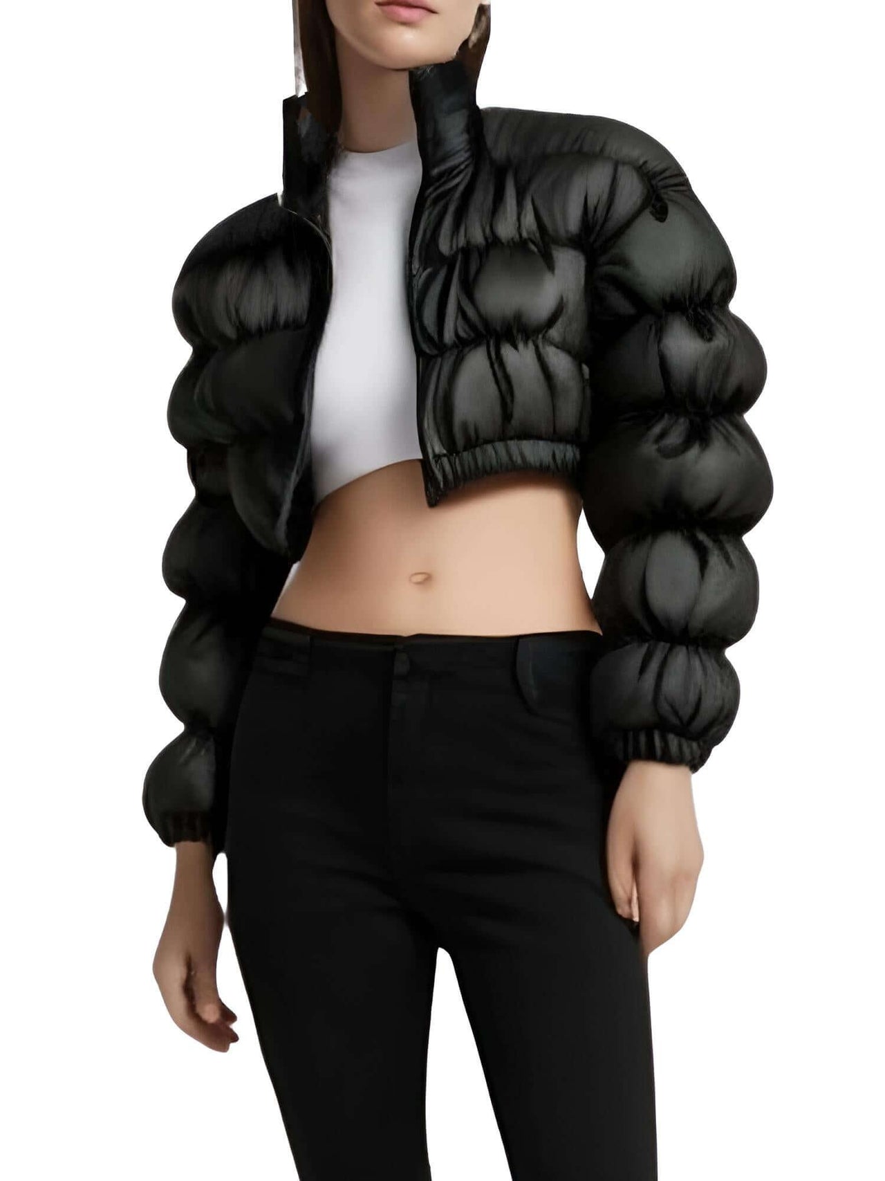 Women's Puff Sleeve Short Fashion Jackets -, Coats , Drestiny , Australia, Black, Canada, Coats, Jackets, L, M, New Zealand, S, United Kingdom, United States, White, XL , Drestiny , www.shopdrestiny.com