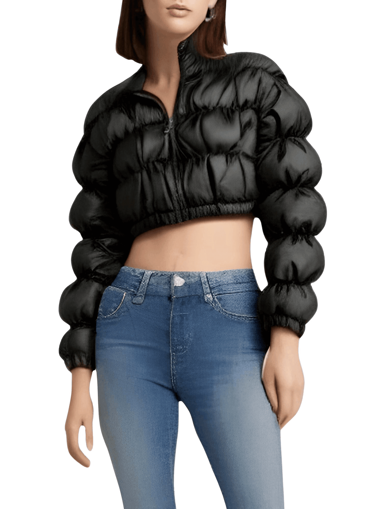 Women's Puff Sleeve Short Fashion Jackets -, Coats , Drestiny , Australia, Black, Canada, Coats, Jackets, L, M, New Zealand, S, United Kingdom, United States, White, XL , Drestiny , www.shopdrestiny.com