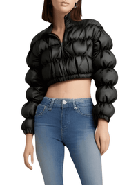 Thumbnail for Women's Puff Sleeve Short Fashion Jackets -, Coats , Drestiny , Australia, Black, Canada, Coats, Jackets, L, M, New Zealand, S, United Kingdom, United States, White, XL , Drestiny , www.shopdrestiny.com