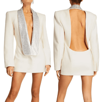 Thumbnail for Women's Rhinestone Blazer - Backless & In 3 Colors! -, Blazers , Drestiny , Australia, Black, Blazers, Canada, Jackets, L, M, New Zealand, Off White, Pink, S, United Kingdom, United States, XL, XXL , Drestiny , www.shopdrestiny.com