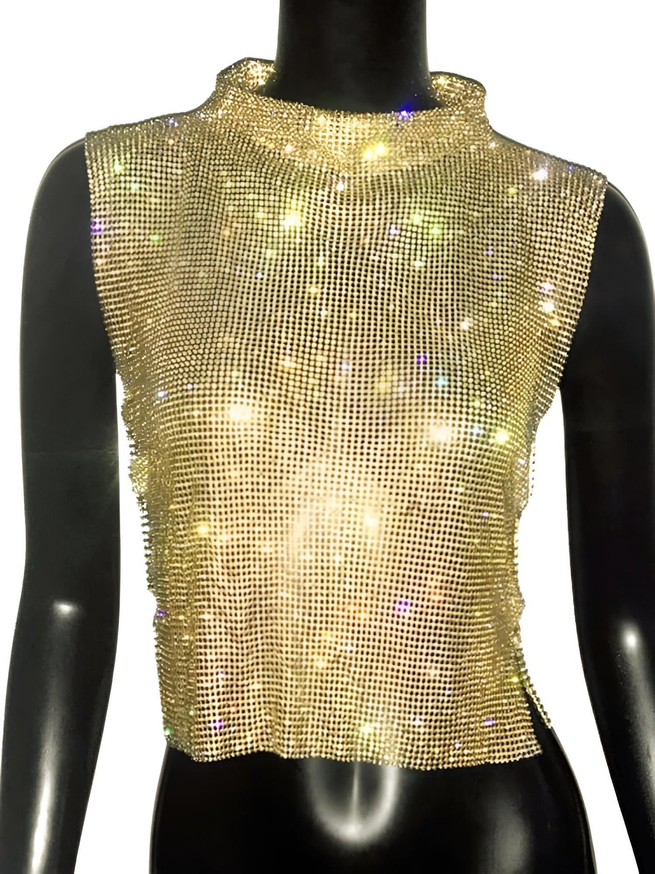 Women's Rhinestone Top -, Rhinestone Top , Drestiny , Australia, Black, Blue, Canada, Casual Shirts, Crop Tops, Gold, Green, New Zealand, Pink, Red, S, Silver, Sleeveless, Tank Tops, Turtlenecks, United Kingdom, United States , Drestiny , www.shopdrestiny.com