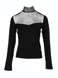 Thumbnail for Women's Sexy Black Rhinestone Long Sleeve Top -, Shirts , Drestiny , Australia, Black, Canada, Dress Shirts, L, Long Sleeves, M, New Zealand, S, United Kingdom, United States, XL , Drestiny , www.shopdrestiny.com