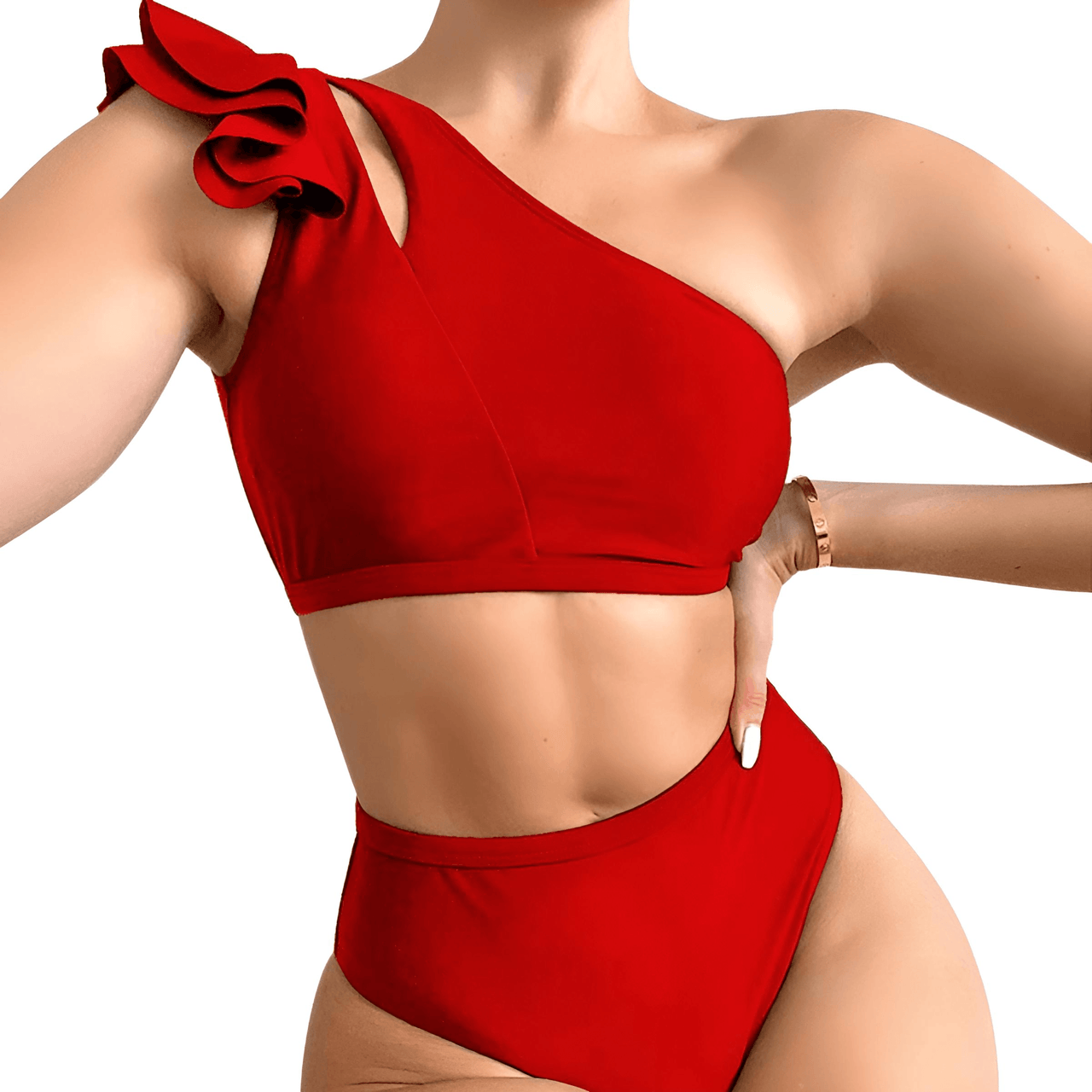 Women's Sexy One Shoulder High Waist Bikini -, Bikini , Drestiny , Australia, Bikinis, Black, Canada, FR, Khaki, L, M, New Zealand, One Shoulder, Red, S, United Kingdom, United States, White, XL , Drestiny , www.shopdrestiny.com