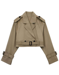 Thumbnail for Women's Spring Belted Jacket -, Jackets , Drestiny , Australia, Beige, Black, Canada, Charcoal, Coffee, Jackets, Khaki, L, M, Navy, New Zealand, S, United Kingdom, United States, White , Drestiny , www.shopdrestiny.com