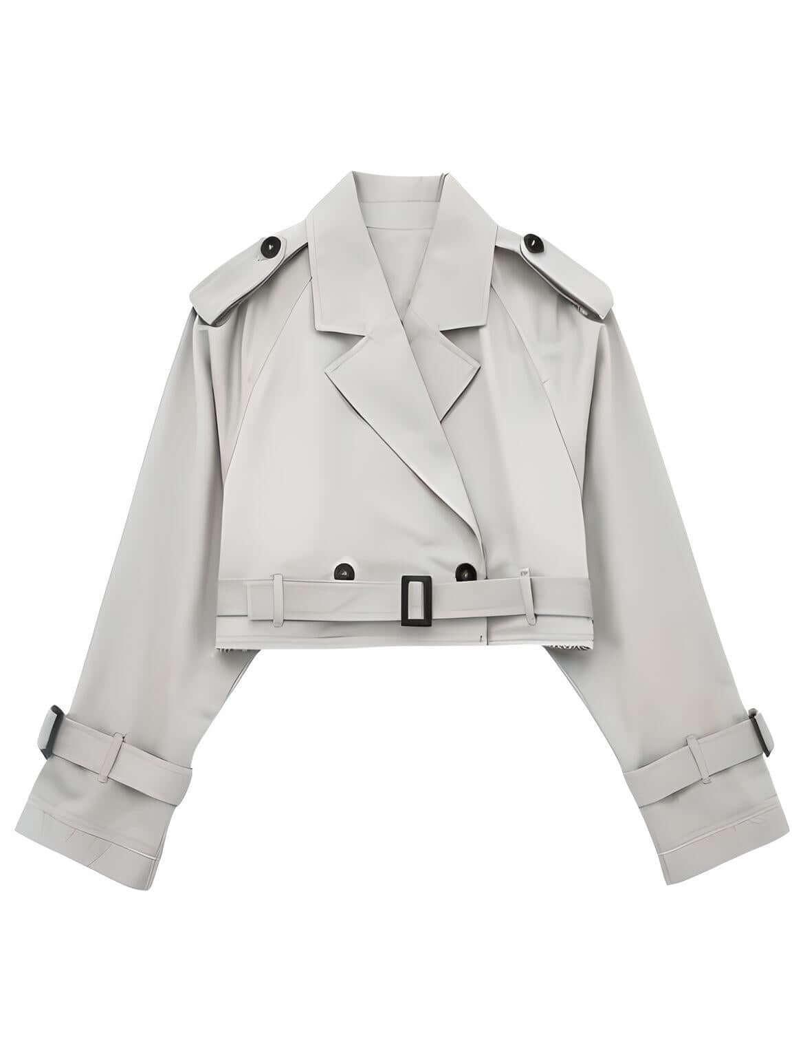 Women's Spring Belted Jacket -, Jackets , Drestiny , Australia, Beige, Black, Canada, Charcoal, Coffee, Jackets, Khaki, L, M, Navy, New Zealand, S, United Kingdom, United States, White , Drestiny , www.shopdrestiny.com