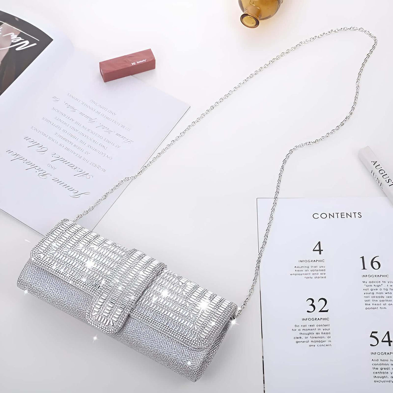 Women's Stunning Crystal Diamond Evening Clutch -, Clutch , Drestiny , Australia, Black, Canada, Clutches, Handbags, New Zealand, Purses, Silver, United Kingdom, United States , Drestiny , www.shopdrestiny.com