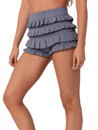 Thumbnail for Women's Trendy Layered Ruffle Skirt Shorts -, Shorts , Drestiny , 10, 12, 14, 16, 4, 6, 8, Australia, Black, Canada, Grey, L, M, New Zealand, S, Shorts, United Kingdom, United States, White, XL , Drestiny , www.shopdrestiny.com