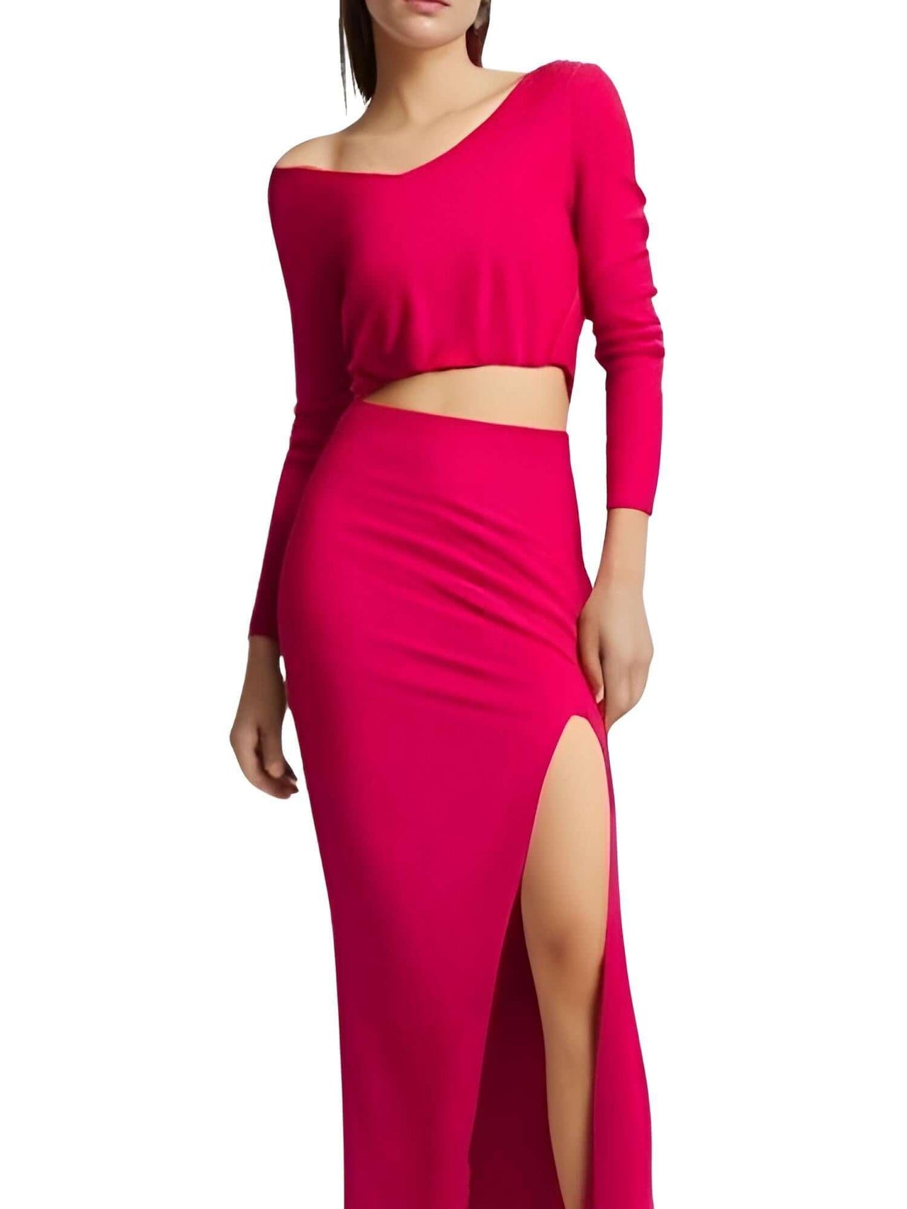 Women's Two Piece Skirt Suits Long Sleeves Knit Top + Split Long Skirt Sets -, Outfit Sets , Drestiny , Australia, Black, Brown, Canada, Casual Shirts, Crop Tops, Deep Pink, Green, Khaki, Light Blue, Long Sleeves, New Zealand, Skirt Sets, Skirts, Teal, United Kingdom, United States, White , Drestiny , www.shopdrestiny.com