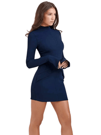 Thumbnail for Women's Two Pocket Sexy Mini Dress -, , Drestiny , Australia, Black, Canada, Dark Blue, FR, L, Long Sleeves, M, Mini Dresses, New Zealand, S, United Kingdom, United States , Drestiny , www.shopdrestiny.com