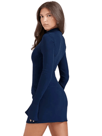 Thumbnail for Women's Two Pocket Sexy Mini Dress -, , Drestiny , Australia, Black, Canada, Dark Blue, FR, L, Long Sleeves, M, Mini Dresses, New Zealand, S, United Kingdom, United States , Drestiny , www.shopdrestiny.com