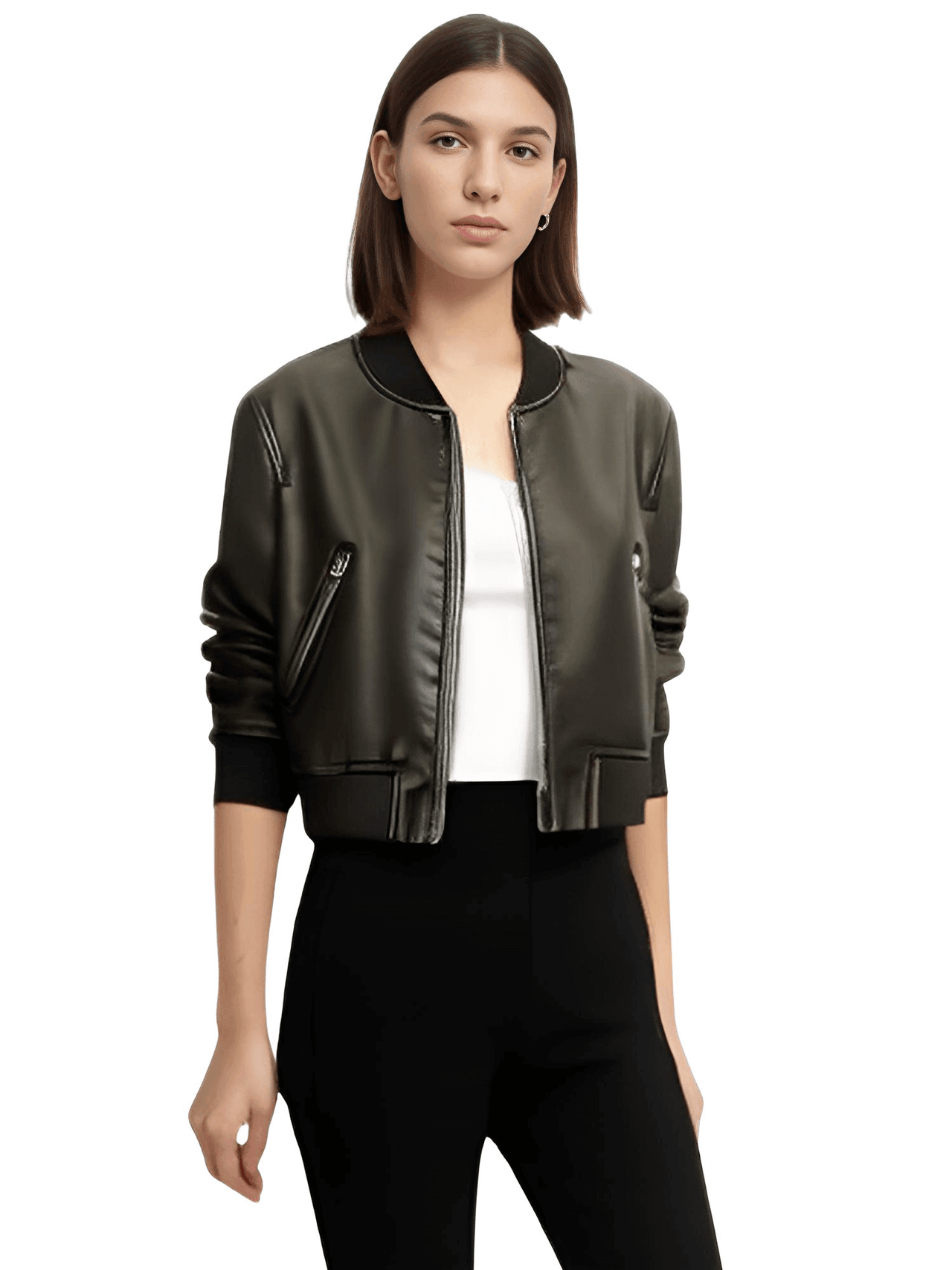 Women's Vintage Imitation Leather Bomber Jacket -, Jackets , Drestiny , Australia, Black, Jackets, L, M, New Zealand, S, United Kingdom, United States, XL, XS , Drestiny , www.shopdrestiny.com