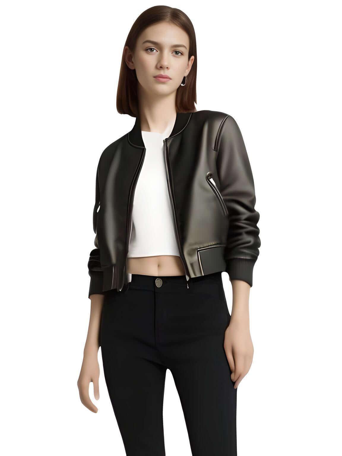 Women's Vintage Imitation Leather Bomber Jacket -, Jackets , Drestiny , Australia, Black, Jackets, L, M, New Zealand, S, United Kingdom, United States, XL, XS , Drestiny , www.shopdrestiny.com