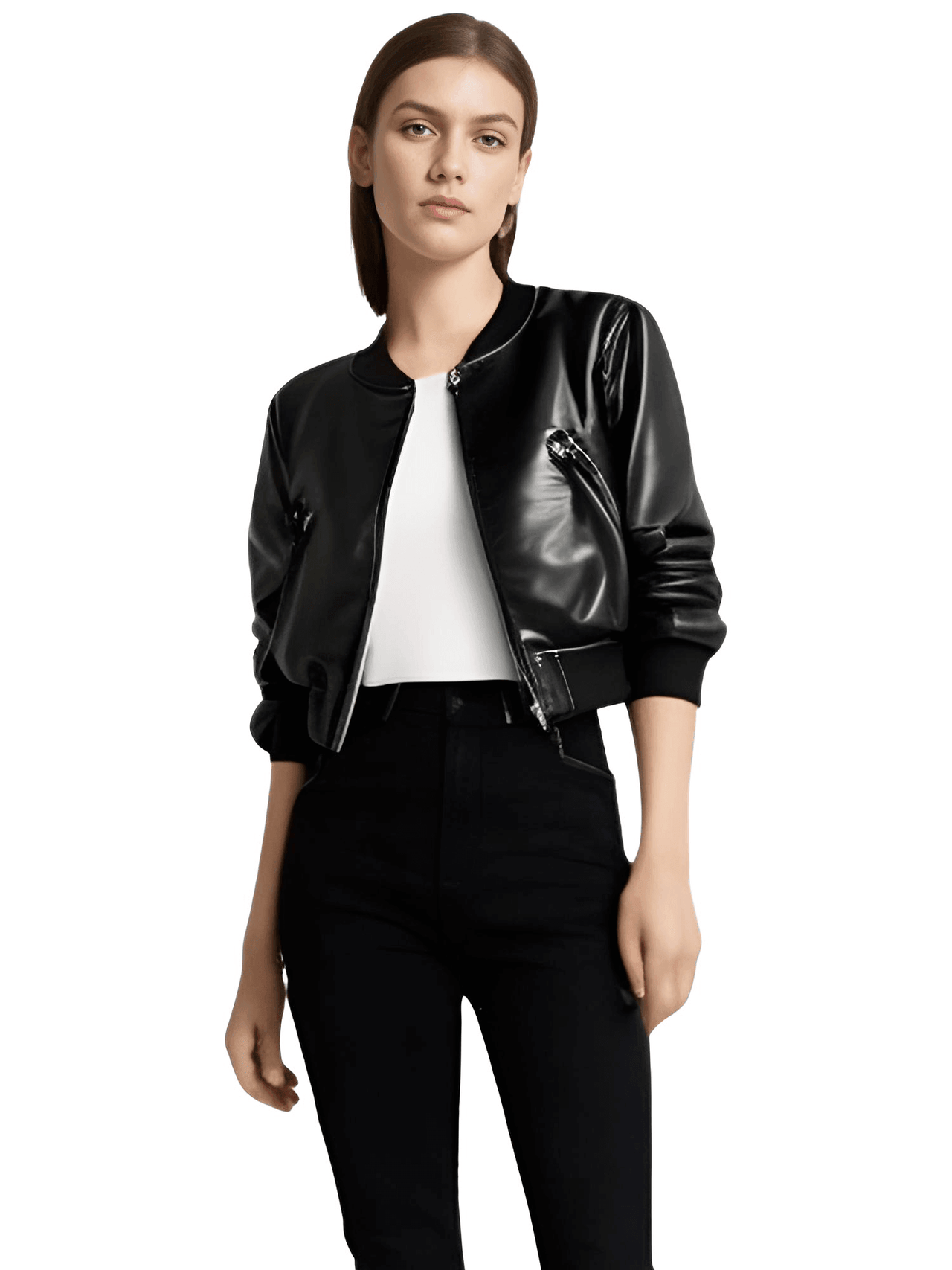 Women's Vintage Imitation Leather Bomber Jacket -, Jackets , Drestiny , Australia, Black, Jackets, L, M, New Zealand, S, United Kingdom, United States, XL, XS , Drestiny , www.shopdrestiny.com