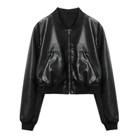 Thumbnail for Women's Vintage Imitation Leather Bomber Jacket -, Jackets , Drestiny , Australia, Black, Jackets, L, M, New Zealand, S, United Kingdom, United States, XL, XS , Drestiny , www.shopdrestiny.com