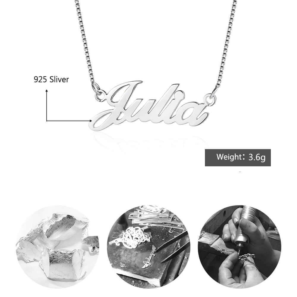 925 Sterling Silver Personalized Nameplate Letter Necklace -, Necklaces , Drestiny , Australia, Canada, Gold, Necklaces, New Zealand, Pink, Silver, United Kingdom, United States , Drestiny , www.shopdrestiny.com