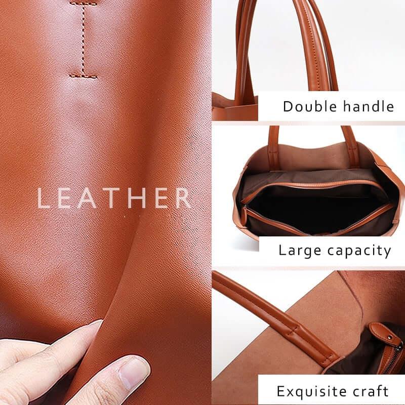 Women's Large Capacity Real Leather Classic Tote Bag -, Handbags , Drestiny , Australia, Black, Blue, Brown, FR, Green, Grey, Handbags, Light Blue, Light Green, Pink, Purses, Tan, United Kingdom, United States, Wine Red, Yellow , Drestiny , www.shopdrestiny.com