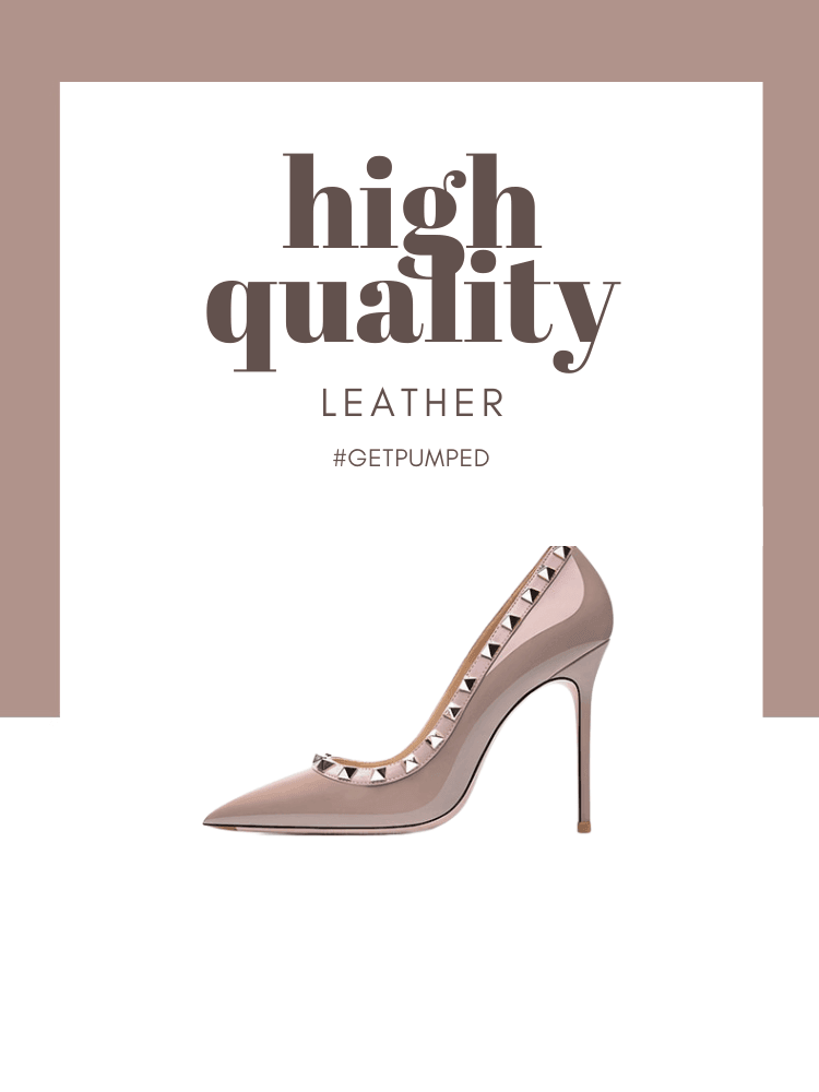 Star Style Luxury Metal Rivet Pumps in Genuine Leather - In 6 Colors! -, Shoes , Drestiny , Australia, Black, Dark Nude, Heels, High Heels, Mustard Blue, New Zealand, Nude, Pumps, Red, Stilettos, United Kingdom, United States, White , Drestiny , www.shopdrestiny.com