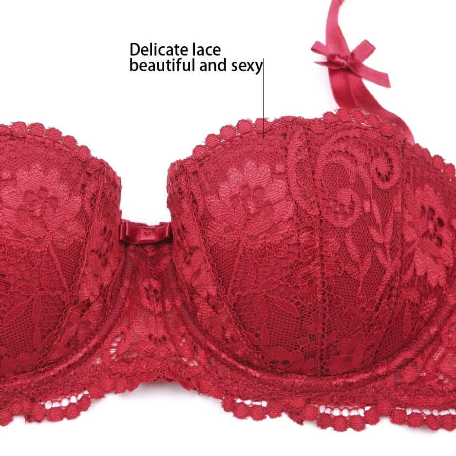 Half Cup Underwire Bra + Thong Panties 2 Piece Set -, Bras , Drestiny , Australia, Black, Bra & Underwear Sets, Bras, Gender_Women, New Zealand, Red, Sets, Underwear, United Kingdom, United States, White , Drestiny , www.shopdrestiny.com