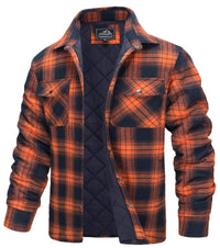 Thumbnail for Men's Long Sleeve Quilted Lined Flannel Shirt Jackets -, Shirts , Drestiny , 4XL, Australia, Black, Blue, Coats, Dark Blue, Dark Green, Grey, Jackets, L, M, Navy, Orange, Red, United Kingdom, United States, White, XL, XXL, XXXL, Yellow , Drestiny , www.shopdrestiny.com