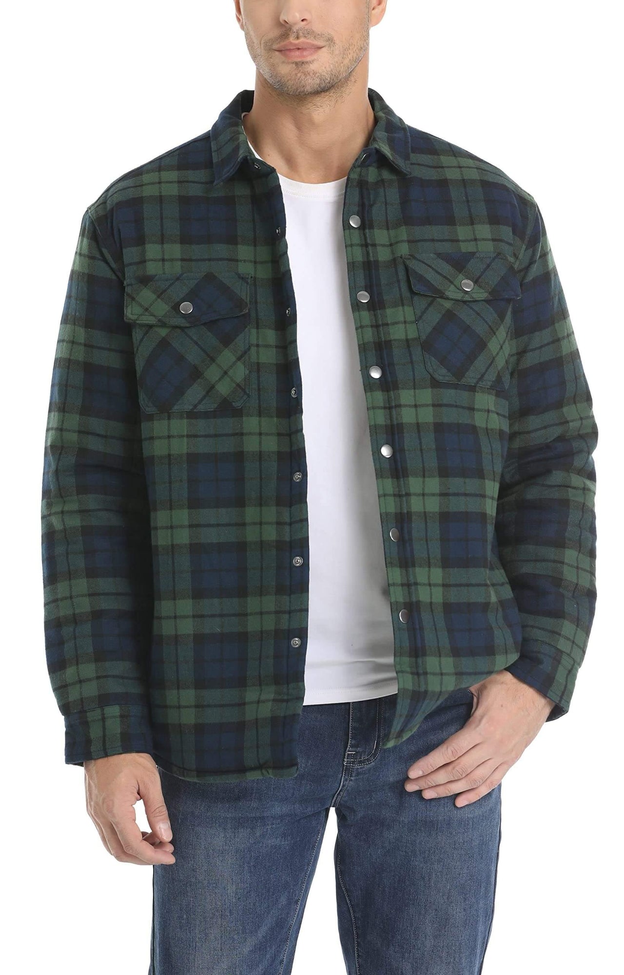 Men's Long Sleeve Quilted Lined Flannel Shirt Jackets -, Shirts , Drestiny , 4XL, Australia, Black, Blue, Coats, Dark Blue, Dark Green, Grey, Jackets, L, M, Navy, Orange, Red, United Kingdom, United States, White, XL, XXL, XXXL, Yellow , Drestiny , www.shopdrestiny.com