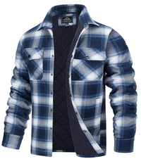 Thumbnail for Men's Long Sleeve Quilted Lined Flannel Shirt Jackets -, Shirts , Drestiny , 4XL, Australia, Black, Blue, Coats, Dark Blue, Dark Green, Grey, Jackets, L, M, Navy, Orange, Red, United Kingdom, United States, White, XL, XXL, XXXL, Yellow , Drestiny , www.shopdrestiny.com